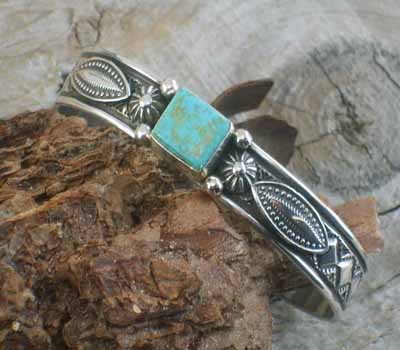 Albert Jake Native American Turquoise Cuff Bracelet 3